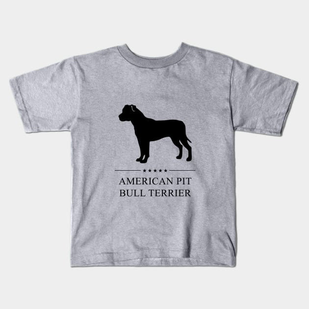 American Pit Bull Terrier Black Silhouette Kids T-Shirt by millersye